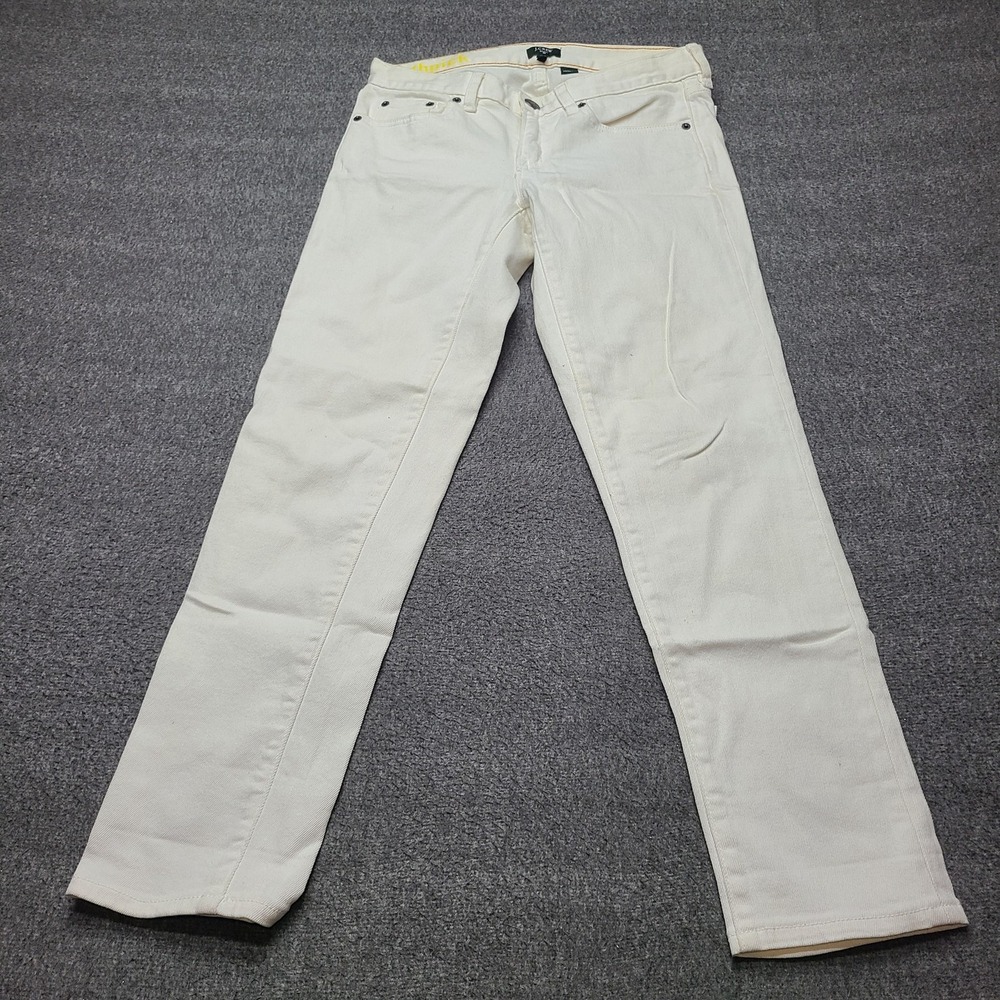 J Crew Toothpick Jeans Womens 28 White Stretch Skinny‎ Denim Pants Classic